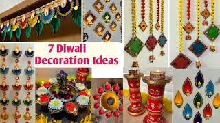 7 diwali decoration ideas/Diwali Decoration from cardboard  Handmade Diwali Decor #diwalicraft