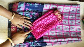 Easy patchwork blouse design cutting and stitching back neck/ashwini dhone sangamner