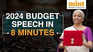 Budget 2024 TOP HIGHLIGHTS In 8 Minutes | Budget 2024 Takeaways | Income Tax | Standard Deduction