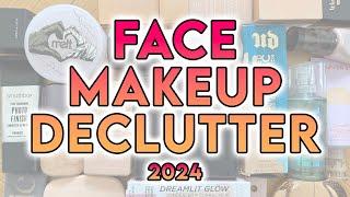 FACE MAKEUP DECLUTTER 2024 ️ Foundation, Concealer, Primer, Powder