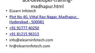 Full Stack Developer Training in Madhapur with Live Project