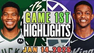 Sacramento Kings vs Milwaukee Bucks Game 1st Highlights Jan 14,2025 NBA Season 2024-25