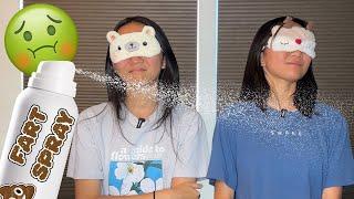 Blindfolded Smelling Challenge! | Janet and Kate