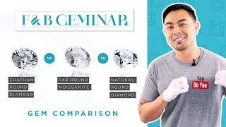 Chatham Diamond vs. FAB Moissanite vs. Natural Diamond : Round Brilliant Cut