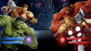 Hulk and Thor vs Red Hulk and Thor - MARVEL VS. CAPCOM: INFINITE