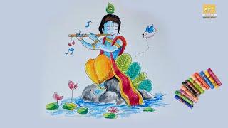 How to Draw Lord Krishna II Lord Krishna Drawing II #artjanag