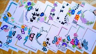 50 Butterfly  Border Design /Project Work Designs /Project Design /Front Page Design/Border Design