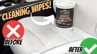 Tesla White Seats vs P&S Xpress Interior Wipes! Huge Cleaning Power In A Convenient Easy To Use Wipe