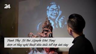 Tranh Tổng Bí thư Nguyễn Phú Trọng được vẽ bằng nghệ thuật điêu khắc kết hợp ánh sáng | VTV24