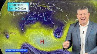OZ: Severe northern thunderstorms but increasing high pressure in south