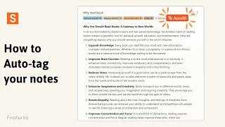 Want to Tag your notes quickly? Let AI suggests Tags for you | Saner.ai