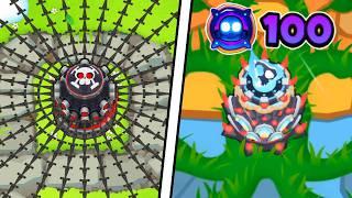 MAX Buffed Tack Zone VS Degree 100 Tack Paragon! (Bloons TD 6)