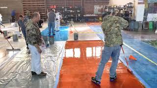 Copper & Turquoise Epoxy Floor | Leggari Products