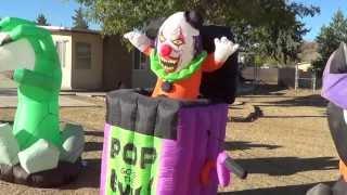 Rare Halloween Inflatable "Pop goes the Evil" Animated Clown