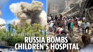 Putin launches hypersonic missile blitz on Kyiv children’s hospital with victims trapped in rubble