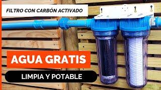 CÓMO FILTRAR AGUA DE POZO  Instalar Purificador de agua de doble Filtro con CARBÓN ACTIVADO