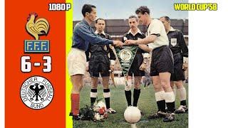 France vs West Germany 6 - 3 Third place play off World Cup 1958 HD