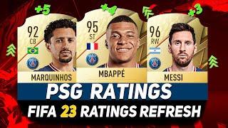 FIFA 23  PSG PLAYER RATINGS! ft.MBAPPE,MESSI,MARQUINHOS...etc