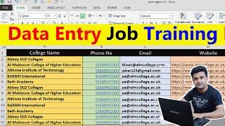 Learn MS Excel For Data Entry Job Training & Office Work