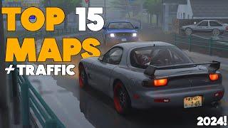 TOP 15 OPEN WORLD Maps with TRAFFIC for ASSETTO CORSA in 2024!