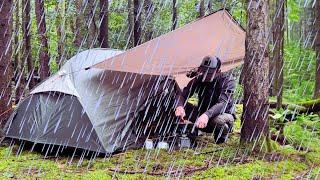 Solo Tent Camping in Heavy Rain | ASRM Rain