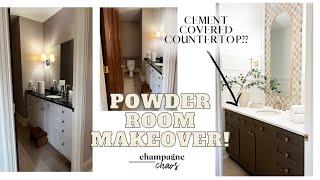 Faux Concrete Countertop and Powder Room Makeover!