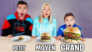 BIG, MEDIUM or SMALL FOOD CHALLENGE ! (Petit VS Moyen VS Grand)