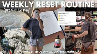 PRODUCTIVE RESET VLOG: weekly prep, grocery restock, laundry, self care + getting my life together