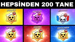 TÜM STARR HEDİYELERİNDEN 200 TANE AÇTIM HER ŞEY ÇIKTI !! BRAWL STARS