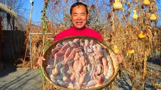 Mouthful of Pig Intestine! 10kg Hog Fat Ends Stewed in One Pot with Vegetables | Uncle Rural Gourmet