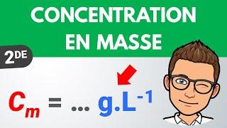 Calculer la concentration en masse | Exercice | Seconde | Chimie