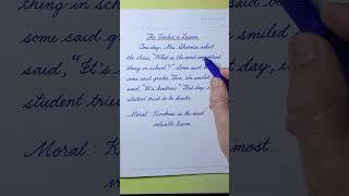 Story with moral in English cursive writing | Cursive Handwriting practice | Cursive Writing Story