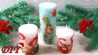  CANDLE DECOR IS EASY AND FAST!  Decoupage with a hairdryer