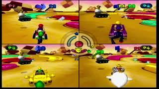 Mario Kart Double Dash!! Gamecube All Battle Modes & Stages 4 player Netplay 60fps