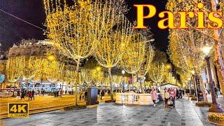 Paris, France - Paris Christmas Lights 2024 | Christmas Walk 4K | Paris 4K | A Walk In Paris