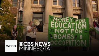 Protestors barricade themselves inside University of Minnesota building