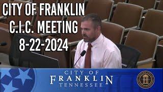 City of Franklin, C.I.C. Meeting 8-22-2024