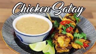 Simple chicken satay with homemade peanut satay sauce