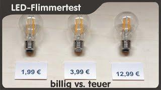 LED Flimmertest - Billig vs. teuer - E27 vs. G9 - 2020