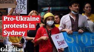 Ukraine supporters gather in Sydney, Australia to protest Russian invasion