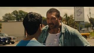 I'm not white! Dave Bautista and Kumail Nanjiani in Stuber