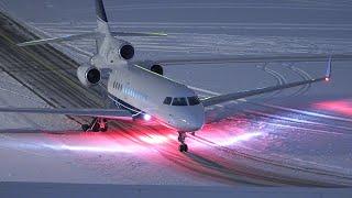 Snowy Night Action | Night Planespotting | Zurich Airport