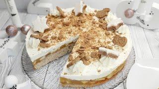 Weihnachtstorte Wintertorte Blitztorte Bratapfel mit Spekulatius