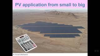 1-Solar Energy Course: Part 1; PV application