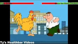 Peter Griffin vs. Ernie the Giant Chicken (Second Fight) with healthbars