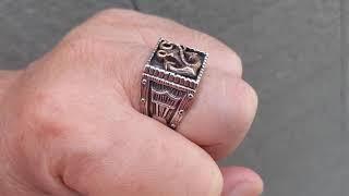 Sterling Silver Thors Hammer Ring, Viking Ring Jewelry