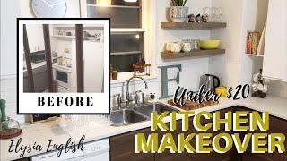 Extreme Kitchen Makeover on a BUDGET | UNDER $20 | Up-cycled Thrifted | Before & After Kitchen Decor