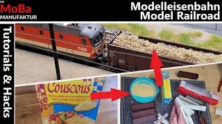 Model railroad H0 - build cargo sugar beets from couscous and driving to the ÖBB beet campaign