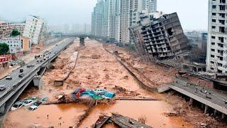 Massive destruction in China and Vietnam! Flow of water collapse bridges, Super Typhoon Yagi