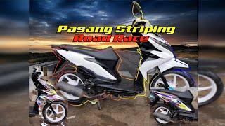 si putih ganti kaos..cara desain stiker+ pasang striping di motor beat digital #motovlog #modifikasi